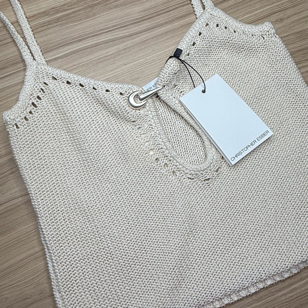 Cream Knit Tank Top - Picture 9 of 10